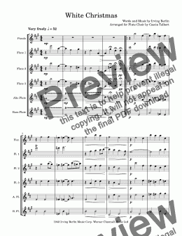 page one of White Christmas  (Flute Choir)