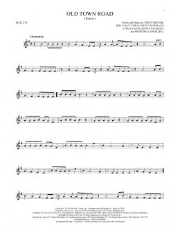 page one of Old Town Road (Remix) (Mallet Solo)