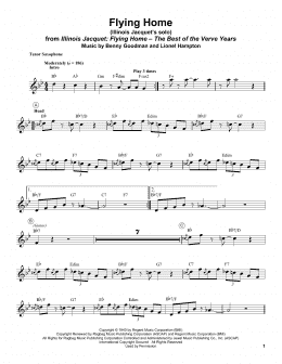 page one of Flying Home (Tenor Sax Transcription)