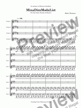 page one of MinaDimModaList for Guitar Orchestra