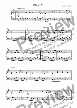 page one of Minuet #1