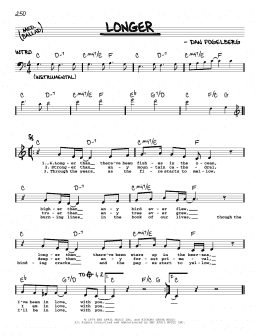 page one of Longer (Real Book – Melody, Lyrics & Chords)