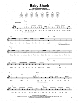 page one of Baby Shark (Easy Guitar)