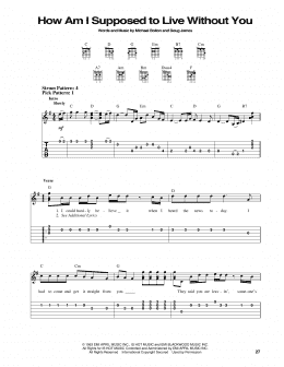 page one of How Am I Supposed To Live Without You (Easy Guitar Tab)