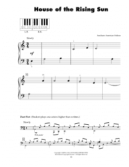 page one of House Of The Rising Sun (5-Finger Piano)