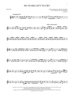 page one of no tears left to cry (Mallet Solo)