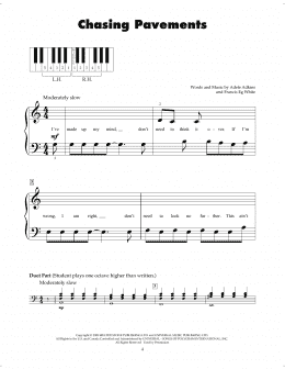 page one of Chasing Pavements (5-Finger Piano)