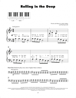 page one of Rolling In The Deep (5-Finger Piano)