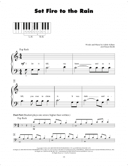 page one of Set Fire To The Rain (5-Finger Piano)