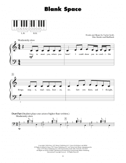 page one of Blank Space (5-Finger Piano)