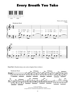page one of Every Breath You Take (5-Finger Piano)