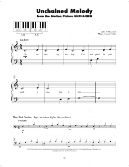 page one of Unchained Melody (5-Finger Piano)
