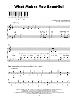page one of What Makes You Beautiful (5-Finger Piano)