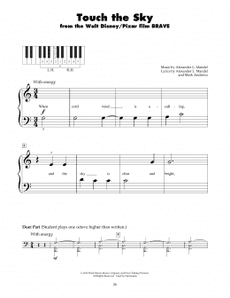 page one of Touch The Sky (from Brave) (5-Finger Piano)