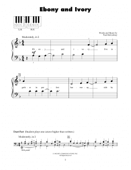 page one of Ebony And Ivory (5-Finger Piano)