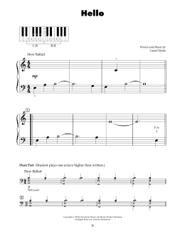 page one of Hello (5-Finger Piano)