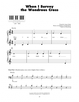 page one of When I Survey The Wondrous Cross (5-Finger Piano)