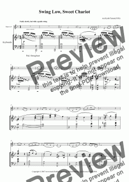 page one of Swing Low, Sweet Chariot for French Horn & Keyboard