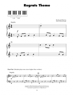 page one of Rugrats Theme (5-Finger Piano)