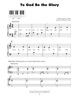 page one of To God Be The Glory (5-Finger Piano)