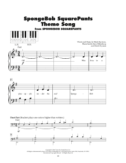 page one of SpongeBob SquarePants Theme Song (5-Finger Piano)