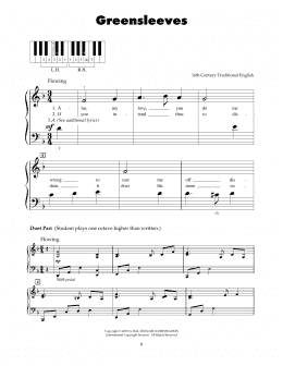 page one of Greensleeves (5-Finger Piano)