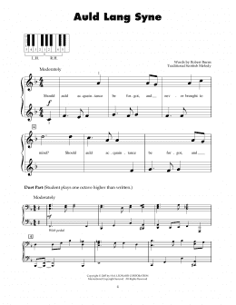 page one of Auld Lang Syne (5-Finger Piano)