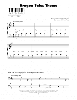 page one of Dragon Tales Theme (5-Finger Piano)