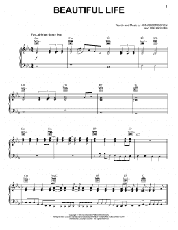 page one of Beautiful Life (Piano, Vocal & Guitar Chords (Right-Hand Melody))