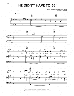 page one of He Didn't Have To Be (Piano, Vocal & Guitar Chords (Right-Hand Melody))