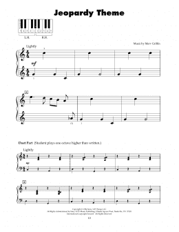 page one of Jeopardy Theme (5-Finger Piano)