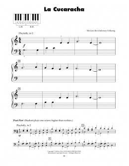 page one of La Cucaracha (5-Finger Piano)
