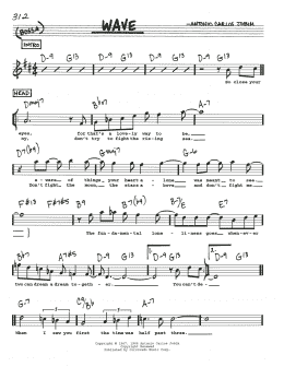 page one of Wave (Lead Sheet / Fake Book)