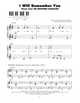 page one of I Will Remember You (5-Finger Piano)