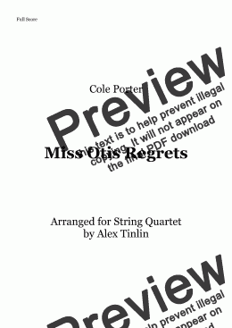 page one of Miss Otis Regrets