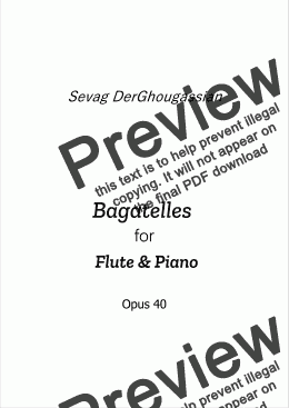 page one of Bagatelles Opus 40 for Flute & Piano