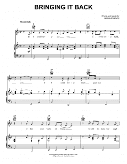 page one of Bringing It Back (Piano, Vocal & Guitar Chords (Right-Hand Melody))