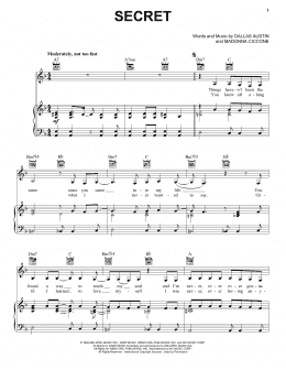 page one of Secret (Piano, Vocal & Guitar Chords (Right-Hand Melody))