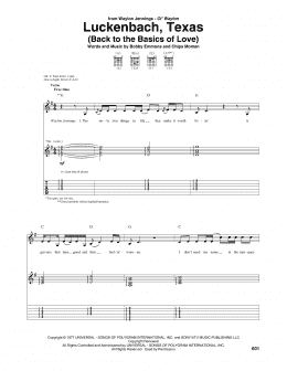 page one of Luckenbach, Texas (Back To The Basics Of Love) (Guitar Tab)