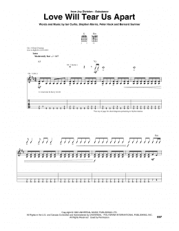 page one of Love Will Tear Us Apart (Guitar Tab)