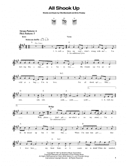 page one of All Shook Up (Easy Guitar)