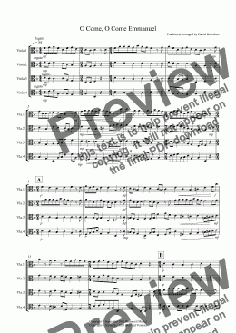 page one of O Come, O Come Emmanuel for Viola Quartet