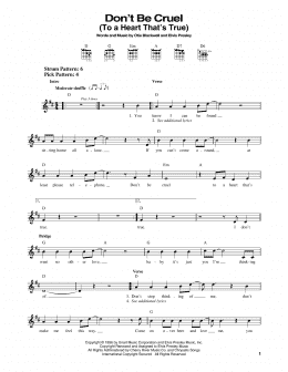 page one of Don't Be Cruel (To A Heart That's True) (Easy Guitar)