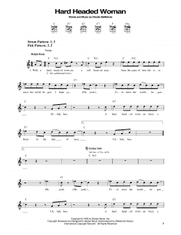 page one of Hard Headed Woman (Easy Guitar)