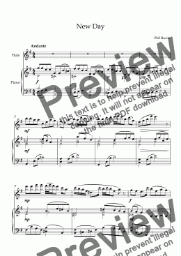 page one of New Day - Flute and Piano