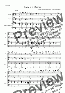 page one of Away in a Manger Flute and Violin Duet