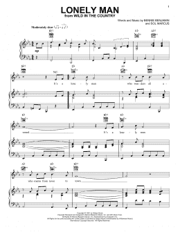 page one of Lonely Man (Piano, Vocal & Guitar Chords (Right-Hand Melody))