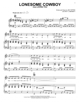 page one of Lonesome Cowboy (Piano, Vocal & Guitar Chords (Right-Hand Melody))