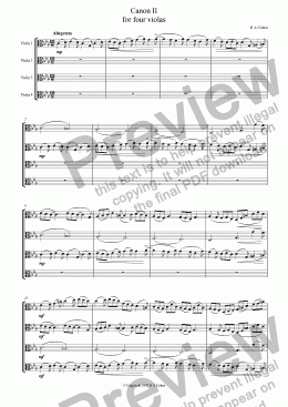 page one of CANON II - for viola quartet