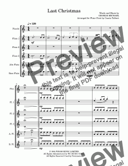 page one of Last Christmas (Flute Choir)